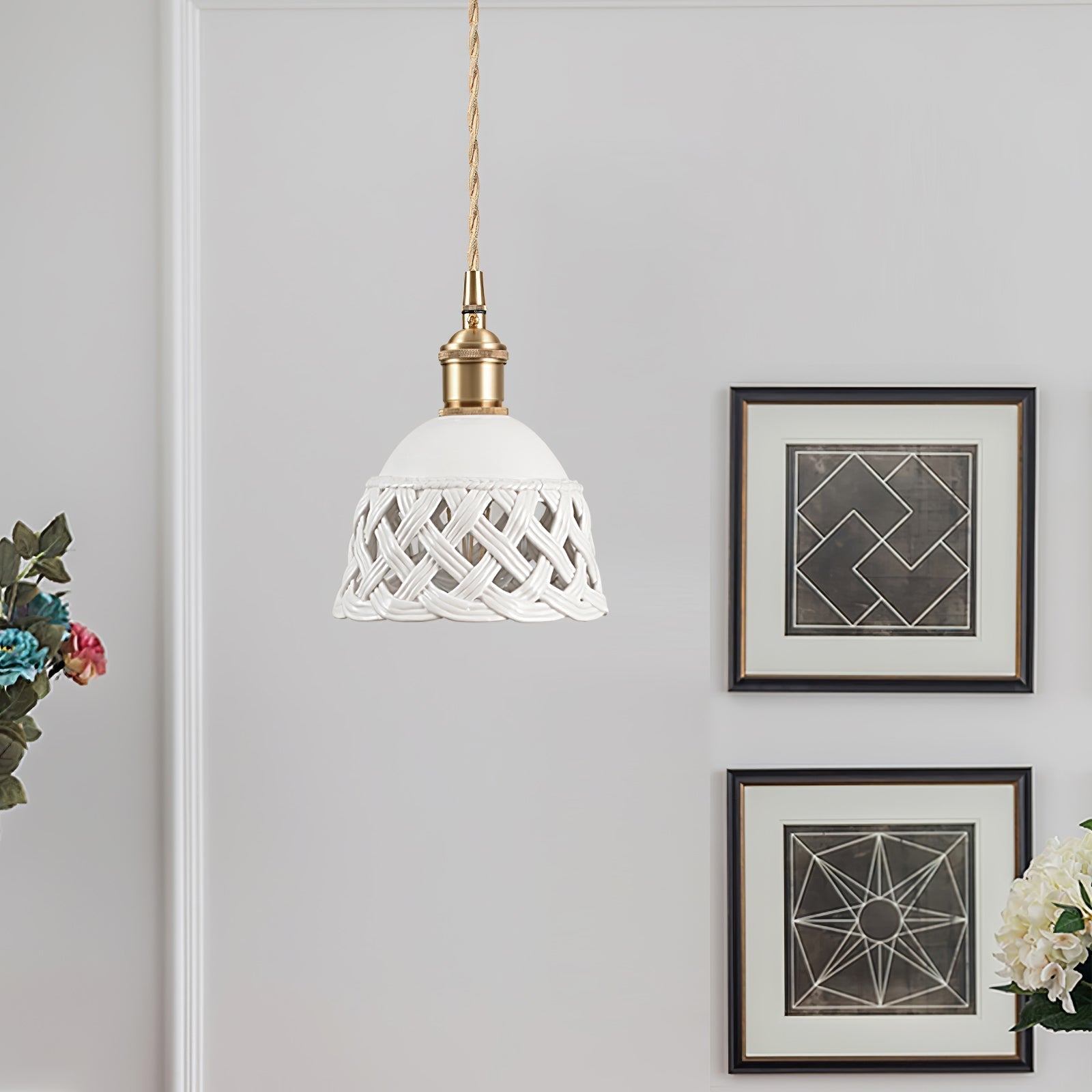 Openwork Ceramic Pendant Lamp - ZozHome