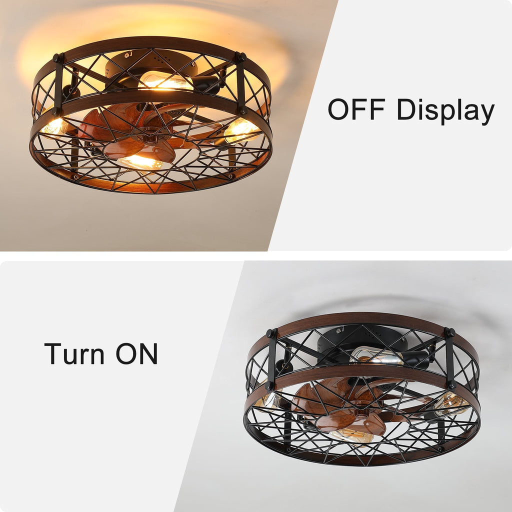 Orion Black Industrial Ceiling Fan Light