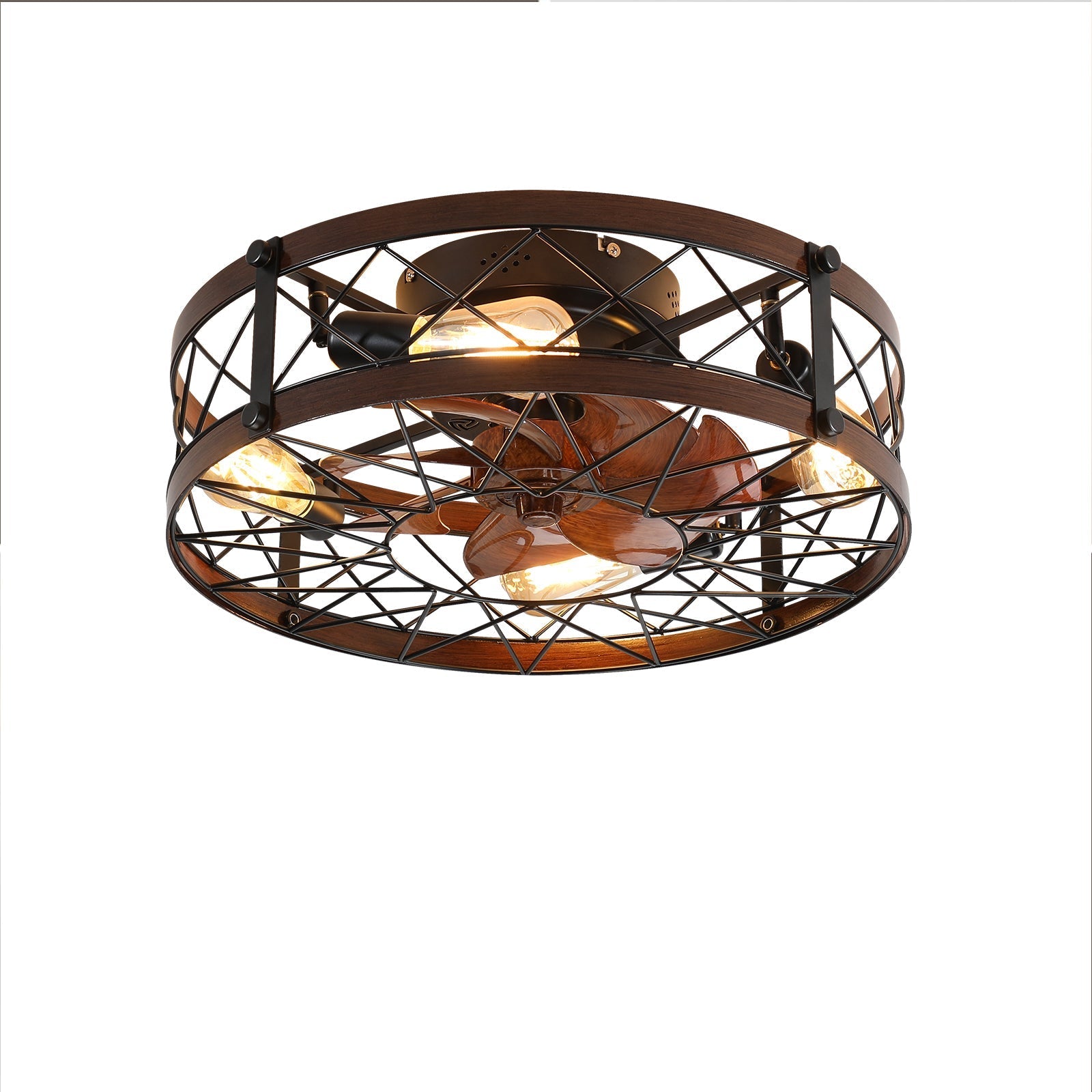 Orion Black Industrial Ceiling Fan Light