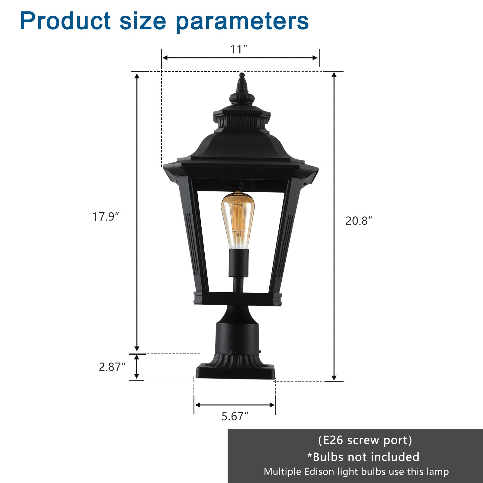 Outdoor Glass Column Head Lights