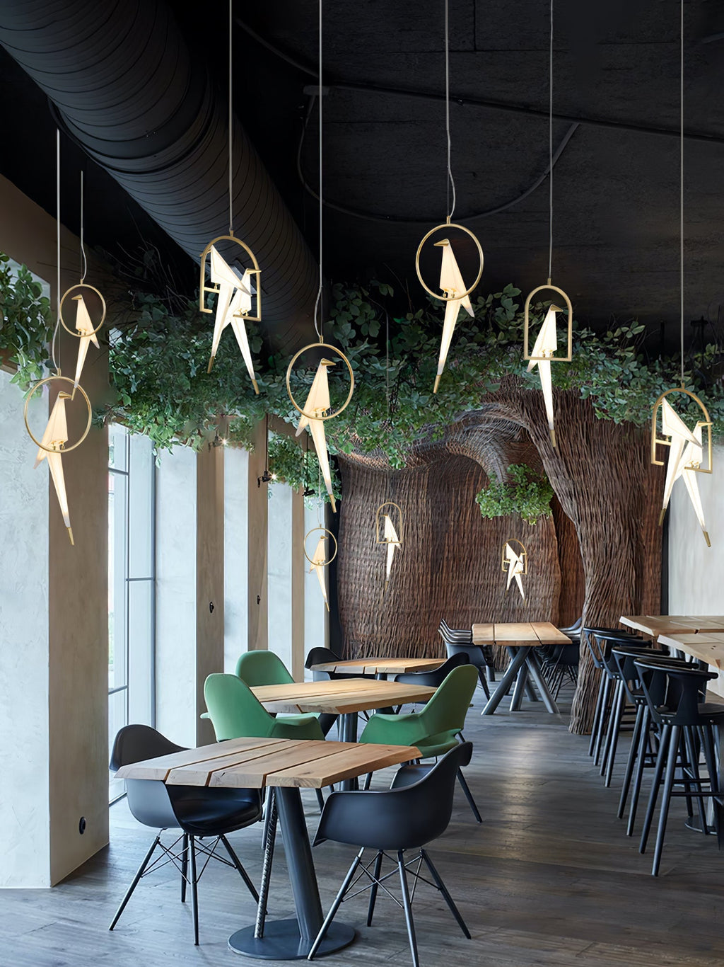 Paper Crane Bird LED Chandelier