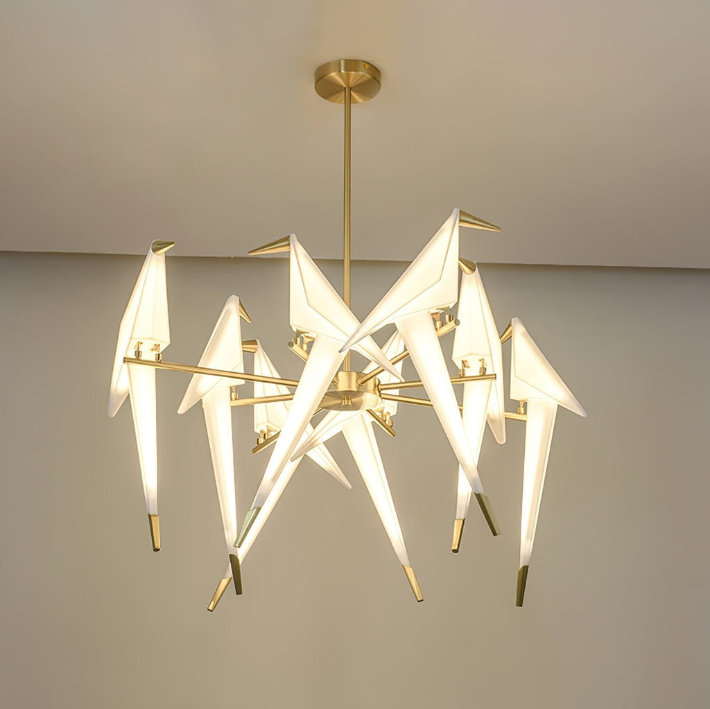 Paper Crane Bird LED Chandelier