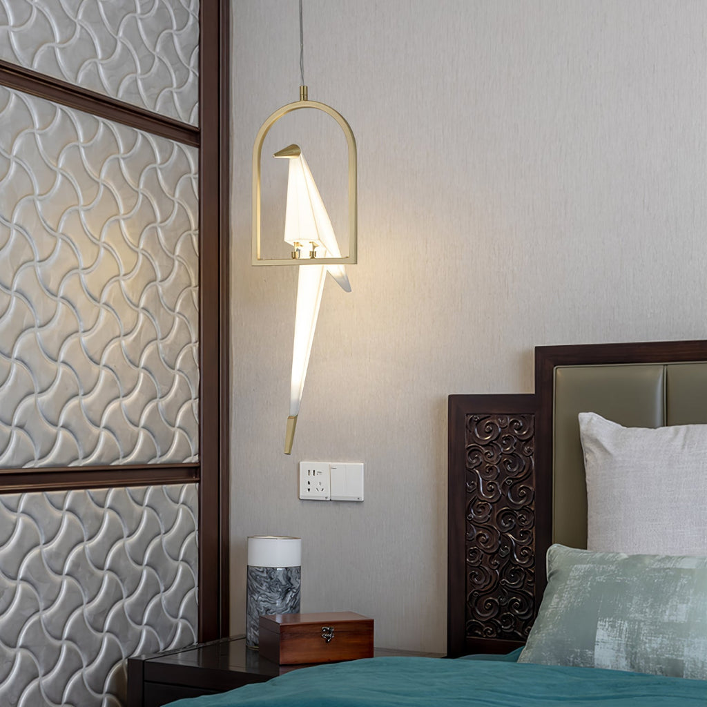 Paper Crane Bird LED Chandelier