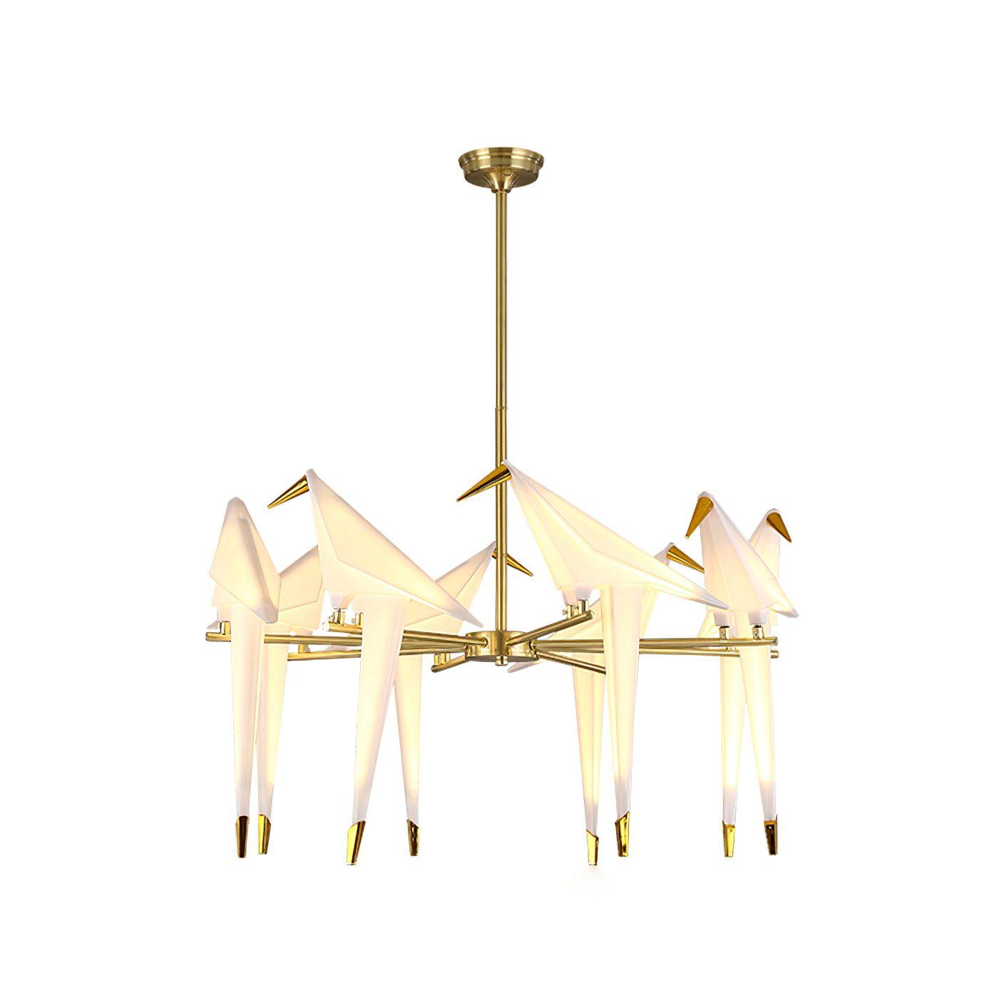 Paper Crane Bird LED Chandelier