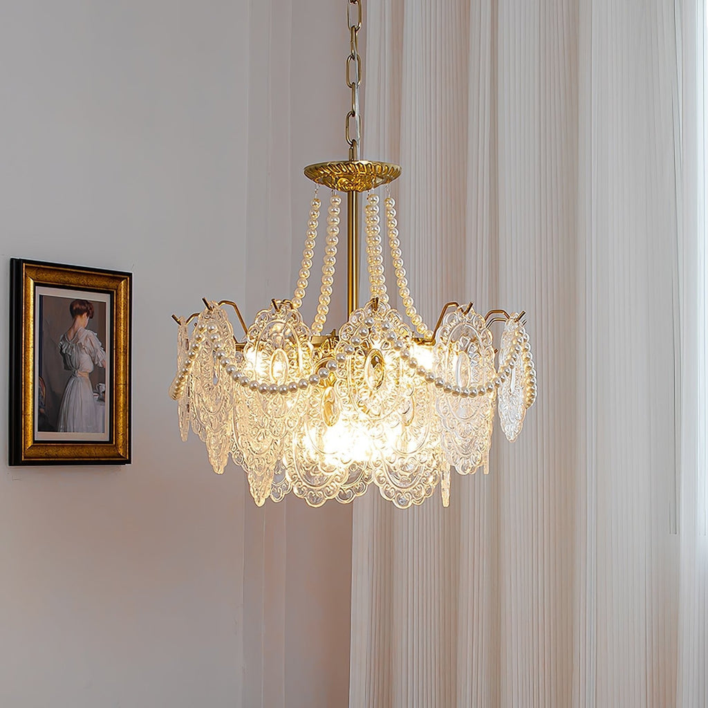 Pearls Glass Chandelier