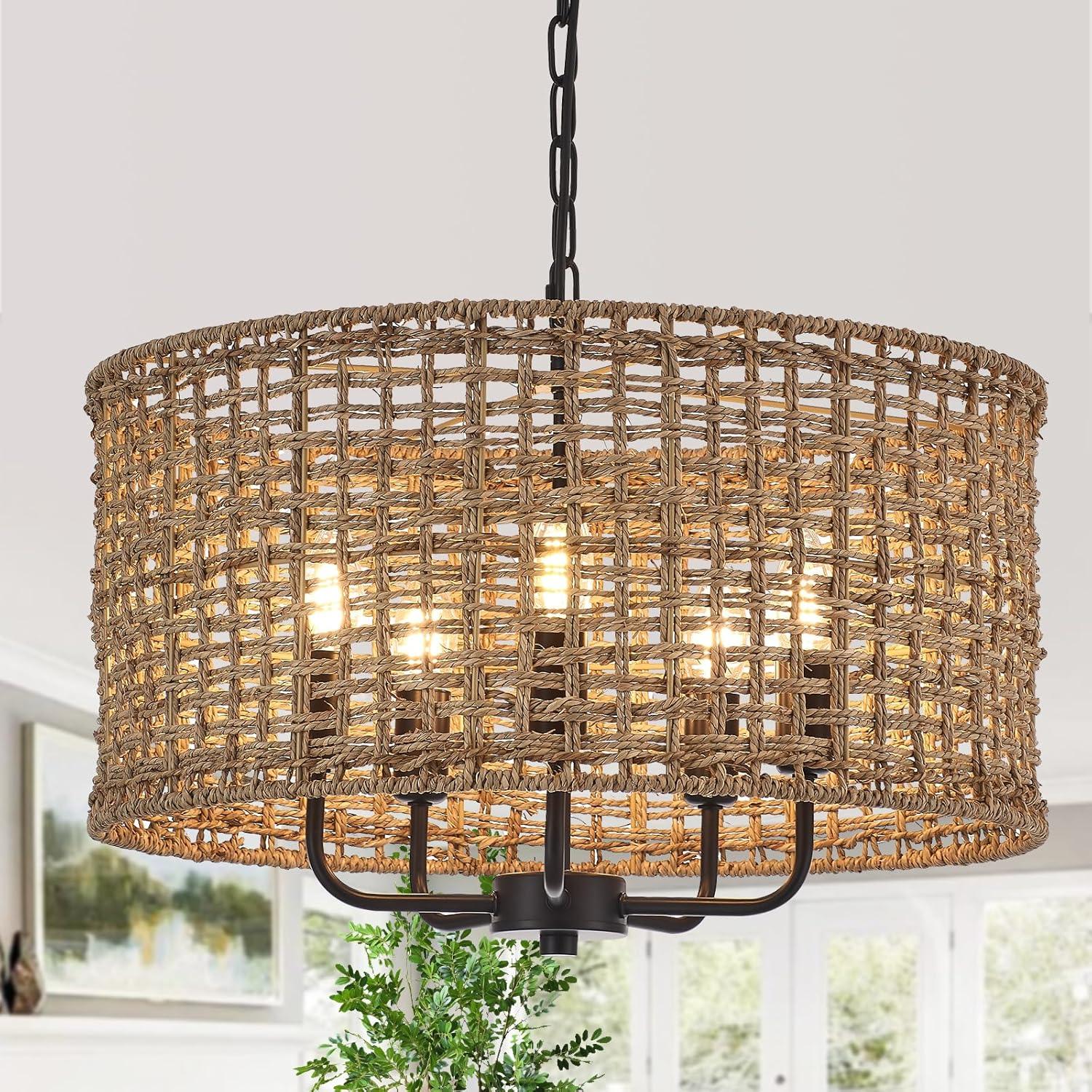 Phantoms Rattan Woven Pendant Light