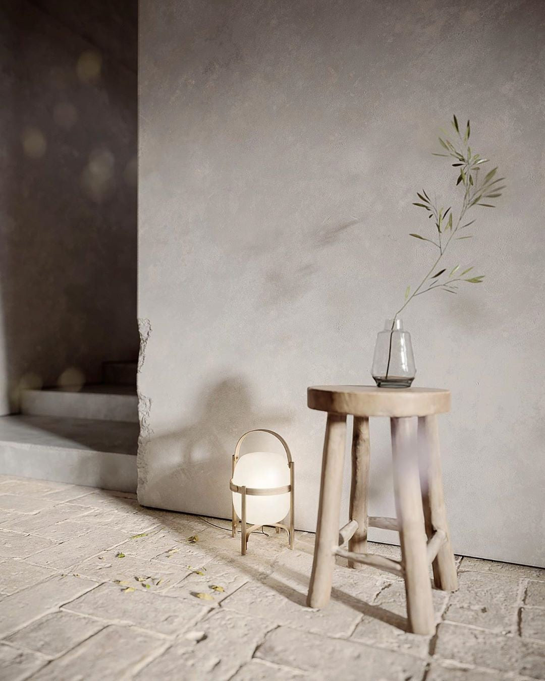 Portable Lantern Glass Table Lamp Type A