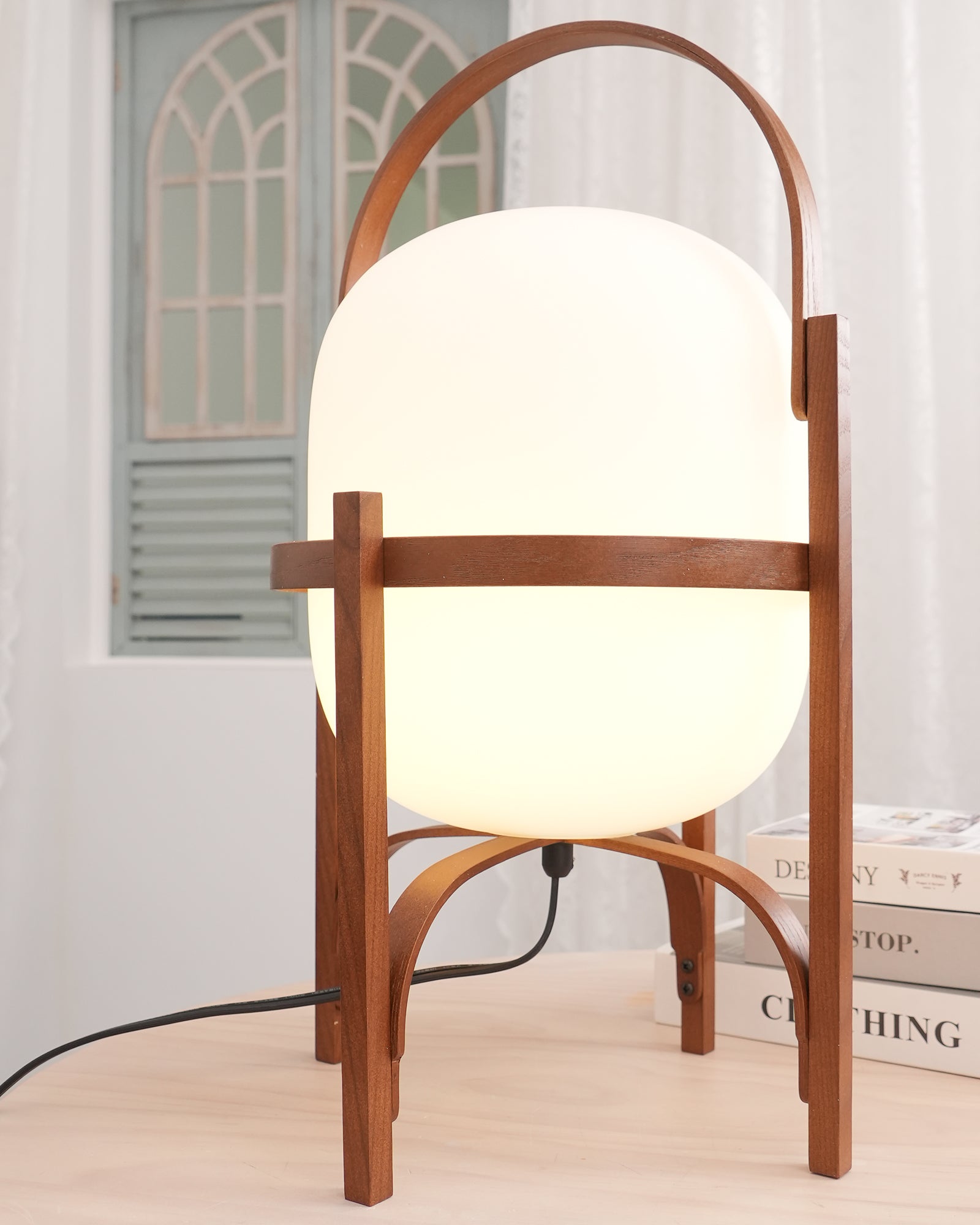 Portable Lantern Glass Table Lamp Type A