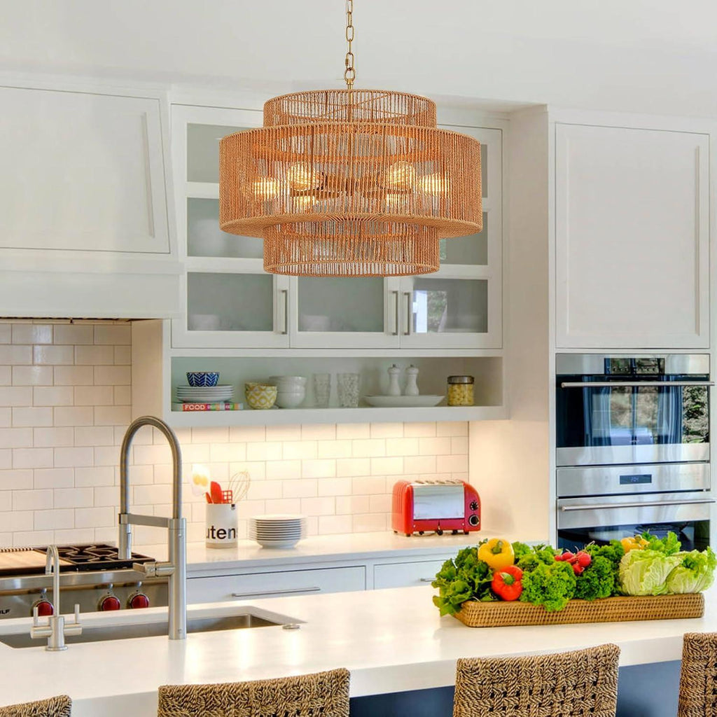Pure Sky Rattan Woven Pendant Light