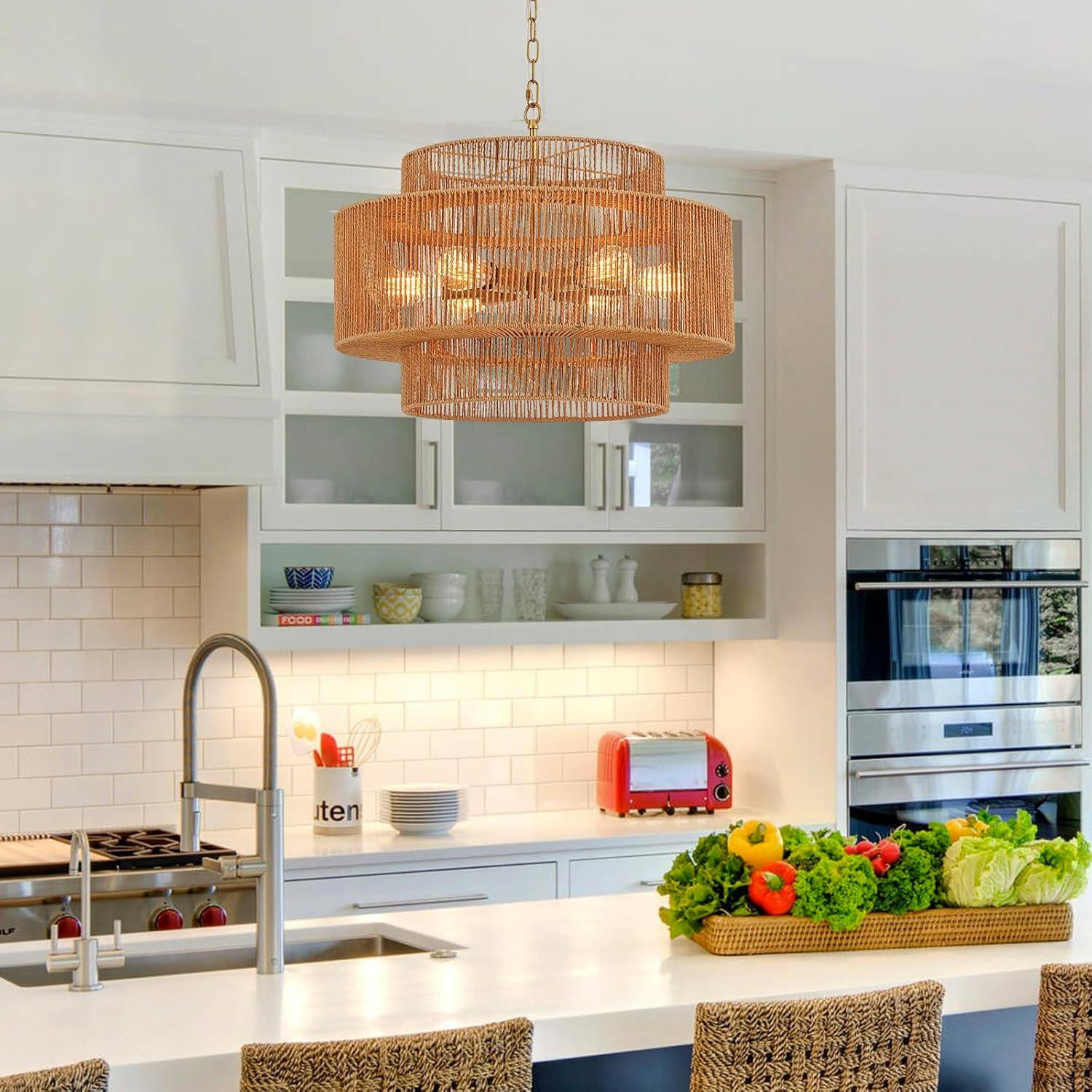 Pure Sky Rattan Woven Pendant Light
