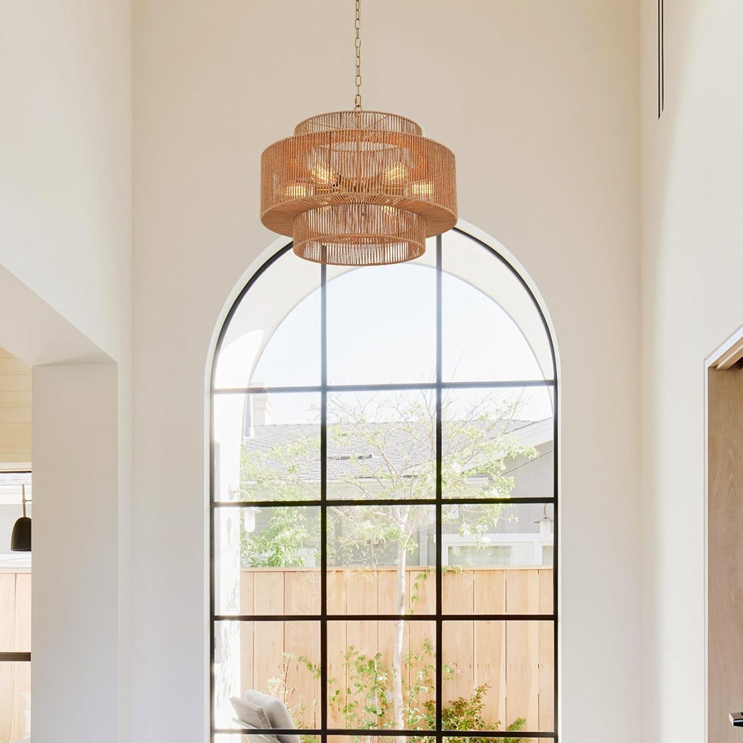 Pure Sky Rattan Woven Pendant Light