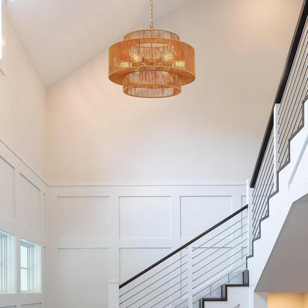 Pure Sky Rattan Woven Pendant Light