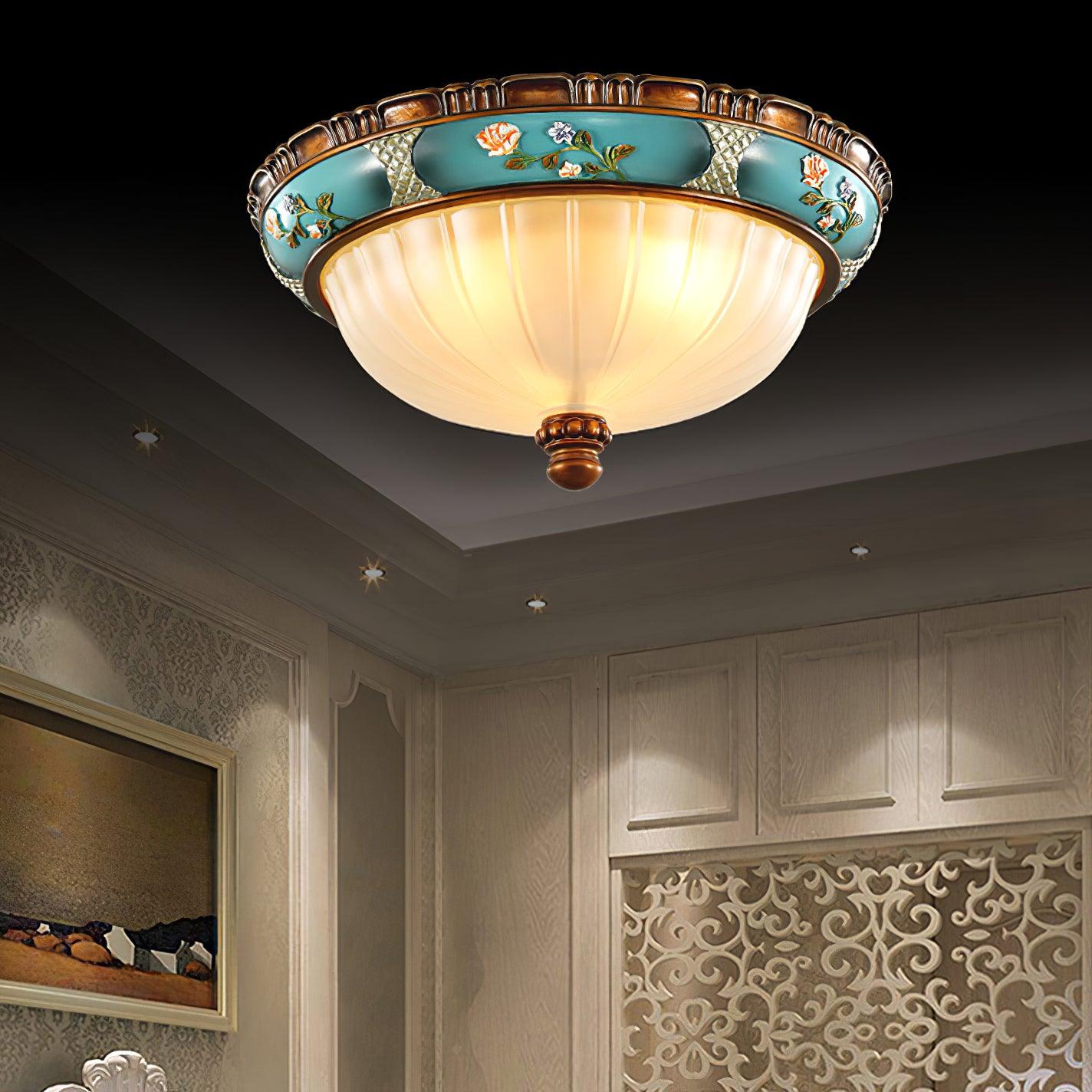 Retro Floral Resin Recessed Ceiling Light