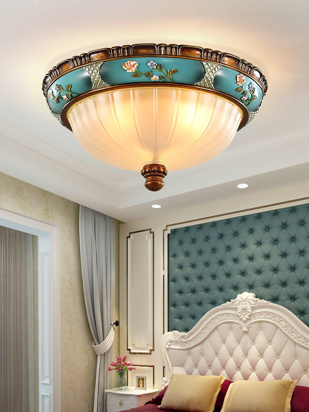 Retro Floral Resin Recessed Ceiling Light