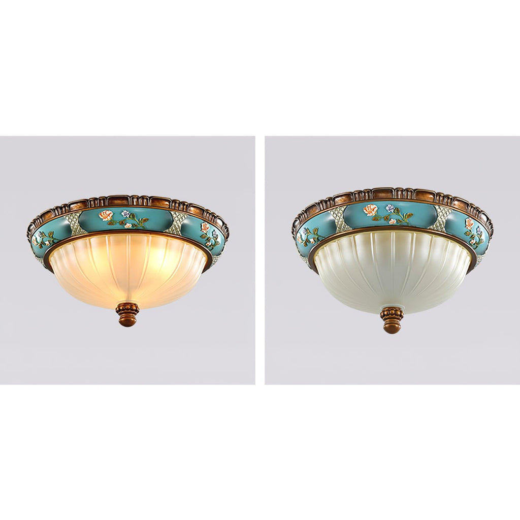 Retro Floral Resin Recessed Ceiling Light