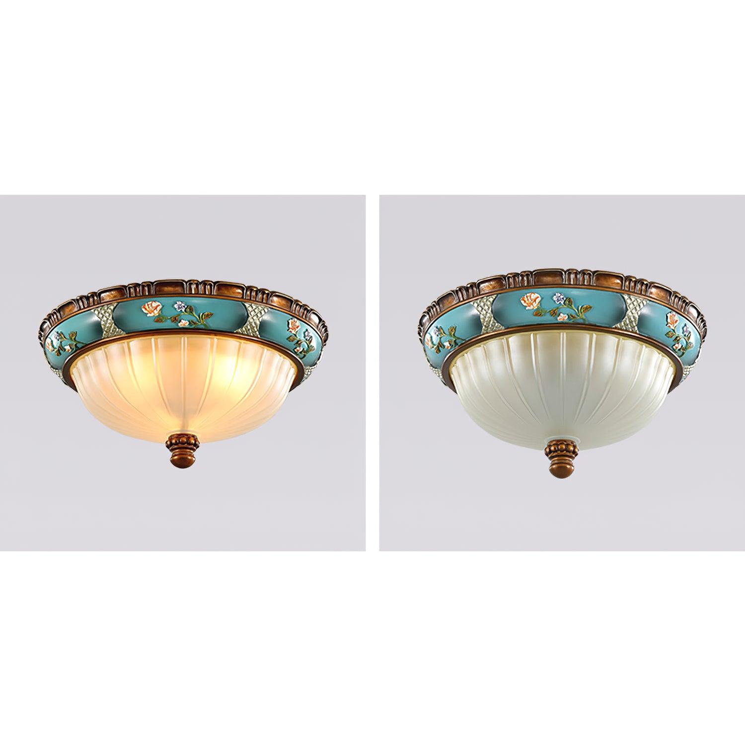 Retro Floral Resin Recessed Ceiling Light