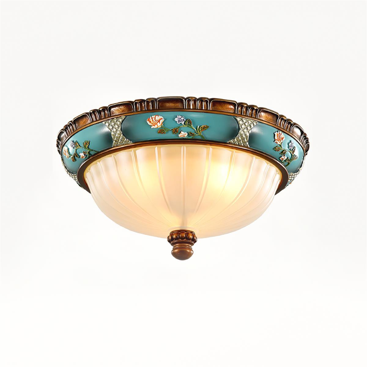 Retro Floral Resin Recessed Ceiling Light - ZozHome