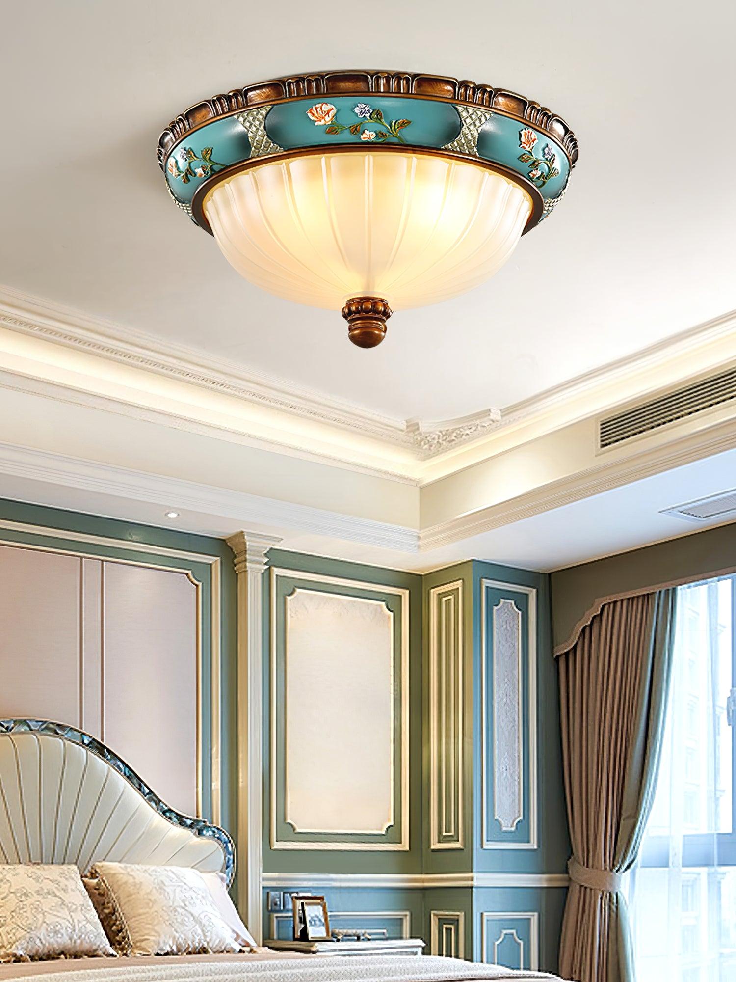 Retro Floral Resin Recessed Ceiling Light