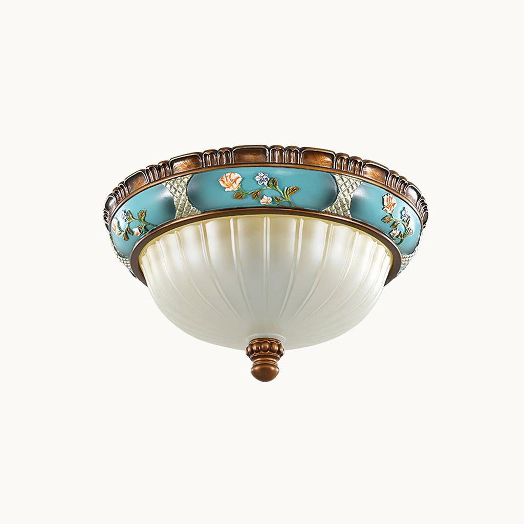 Retro Floral Resin Recessed Ceiling Light