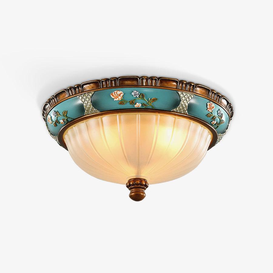 Retro Floral Resin Recessed Ceiling Light - ZozHome