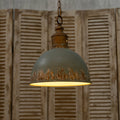 RetroAura Vintage Blue Metal Pendant Light