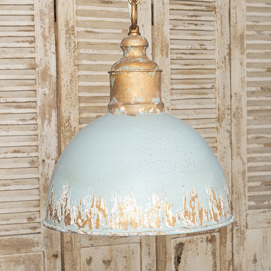 RetroAura Vintage Blue Metal Pendant Light