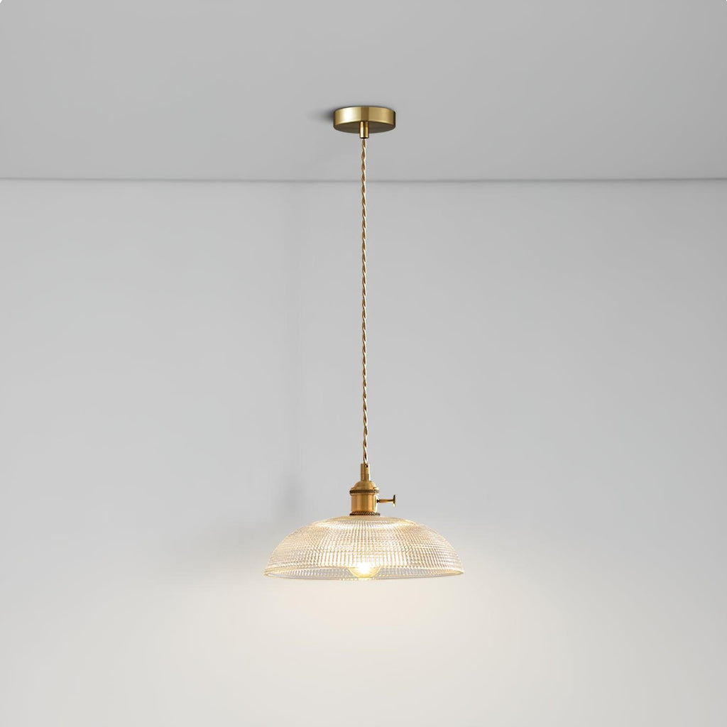 Ribbed Spiral Pendant Light