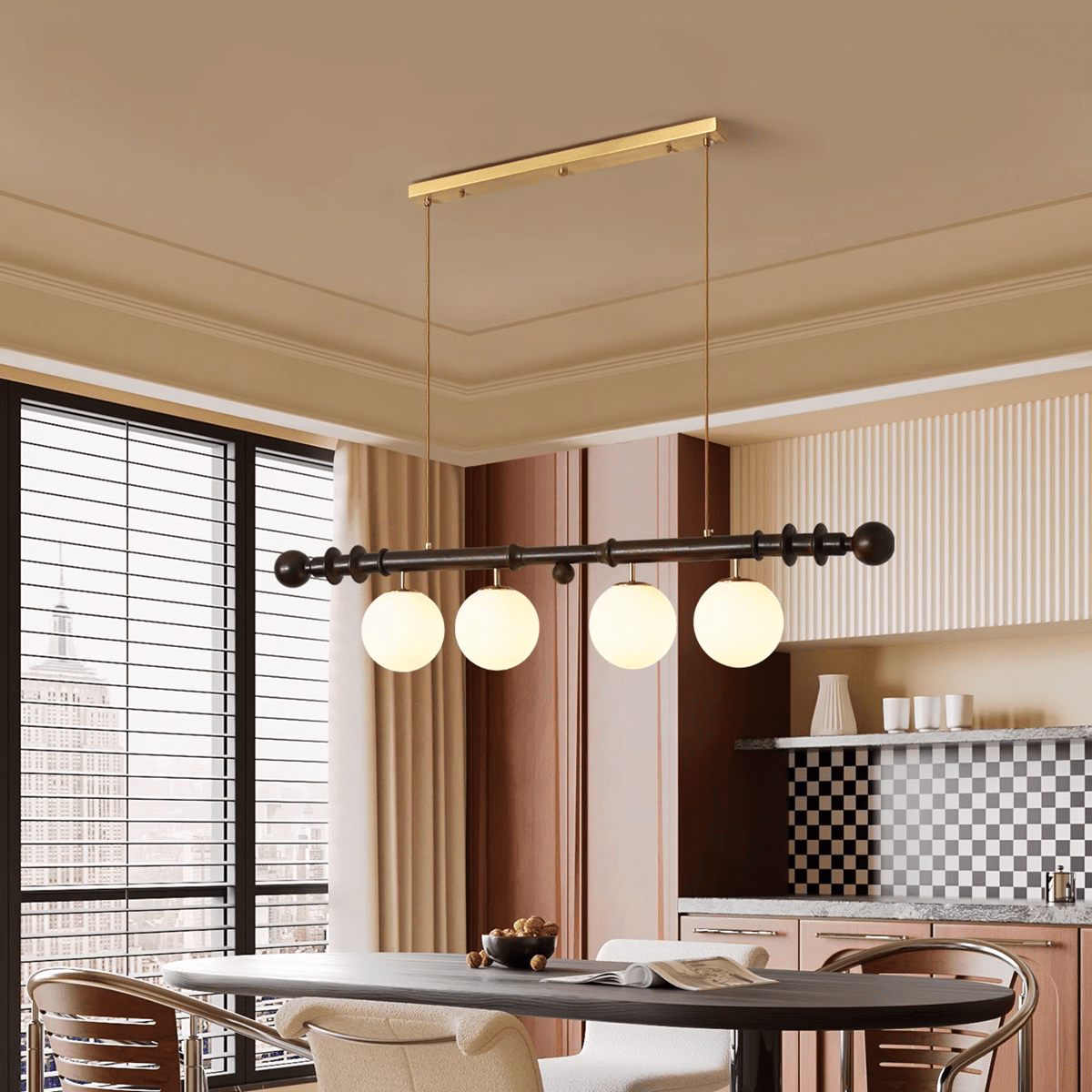 Roman Bean Chandelier