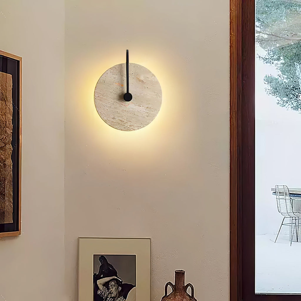 Round Travertine Wall Lamp - ZozHome