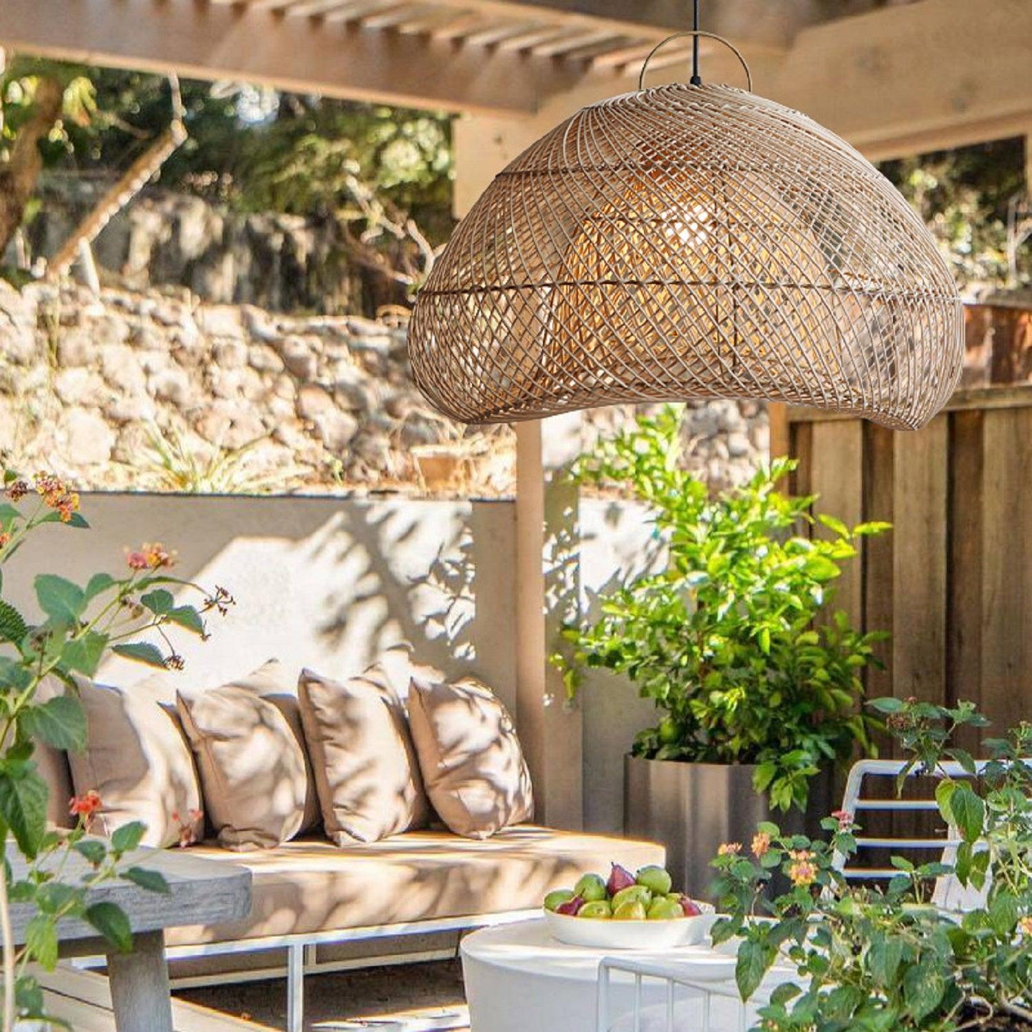 Shadow Halo Rattan Woven Pendant Light