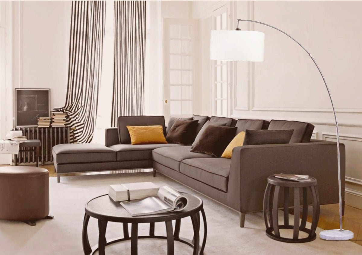 Silver Arc Metal Floor Lamp