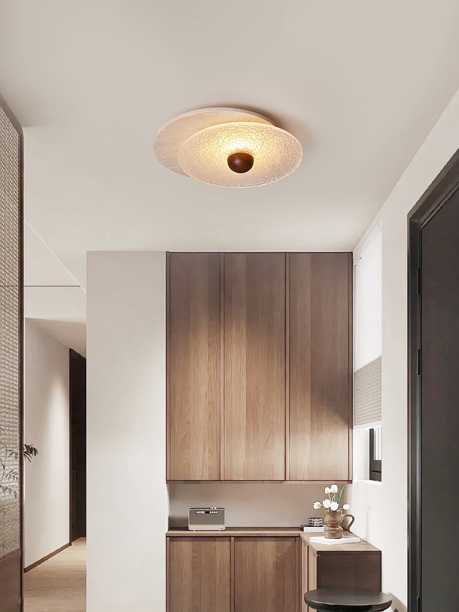 Solvian Travertine Ceiling Light
