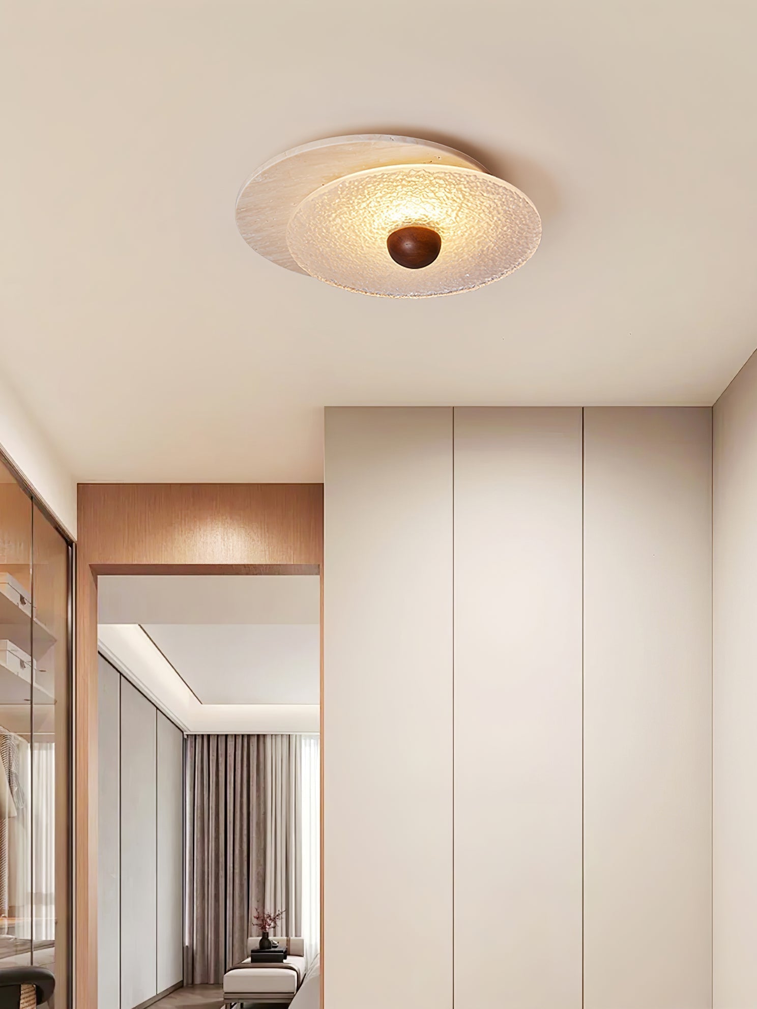 Solvian Travertine Ceiling Light