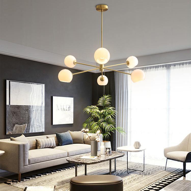 Staggered Glass 6 Light Chandelier