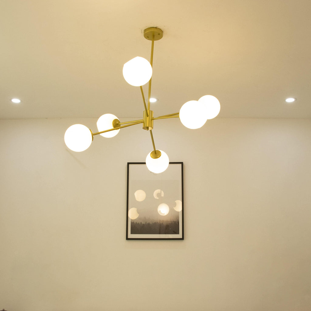 Staggered Glass 6 Light Chandelier