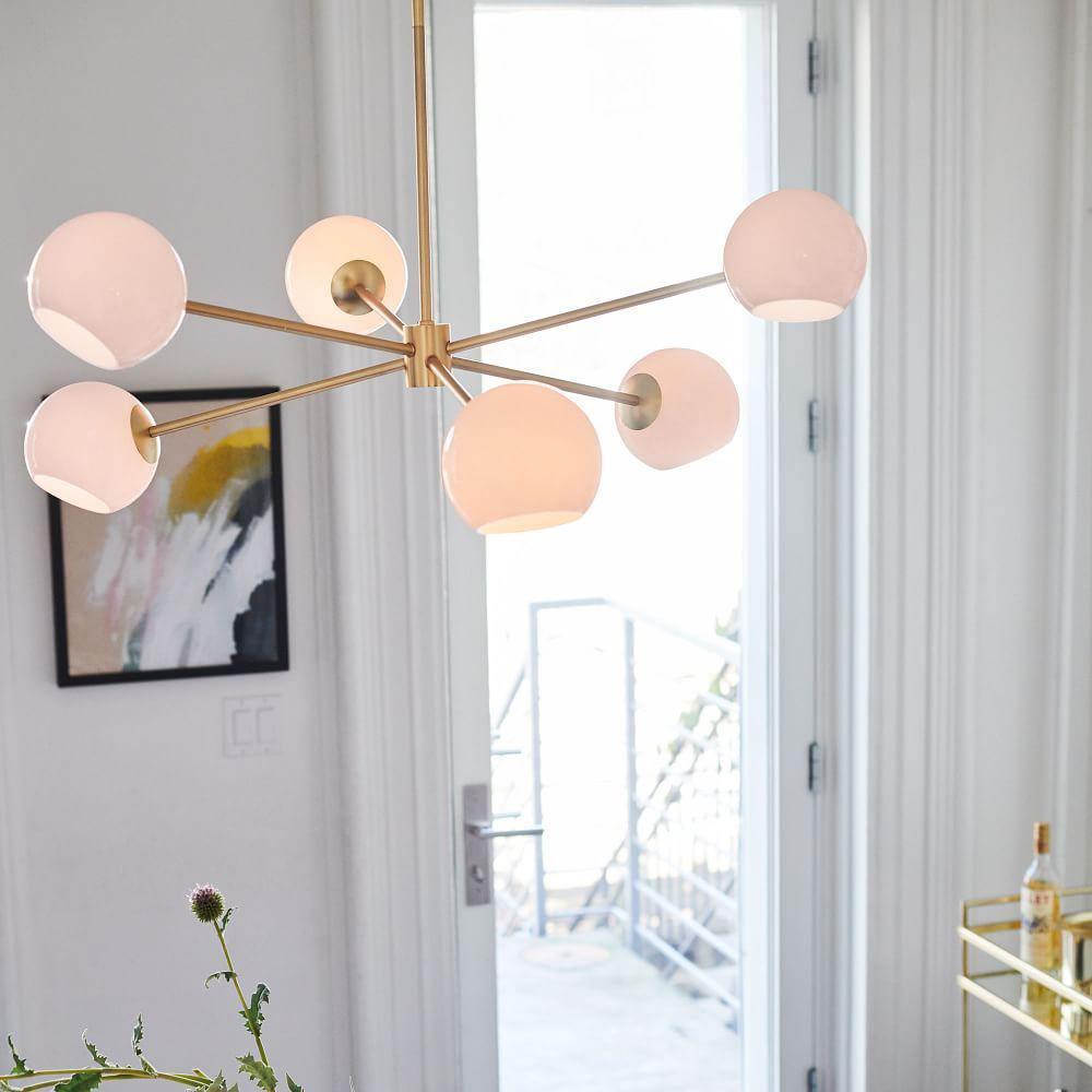 Staggered Glass 6 Light Chandelier