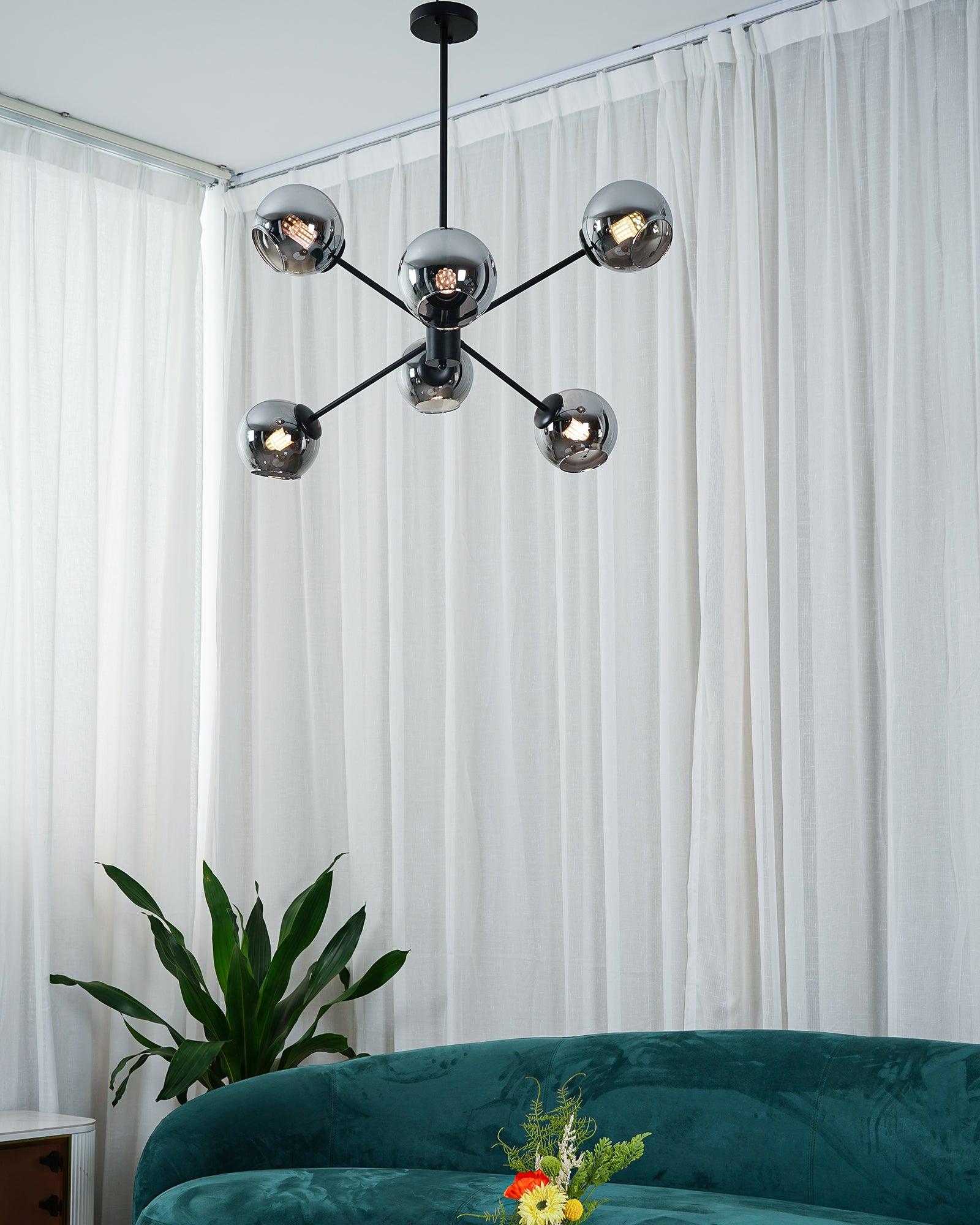 Staggered Glass 6 Light Chandelier