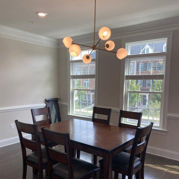 Staggered Glass 6 Light Chandelier