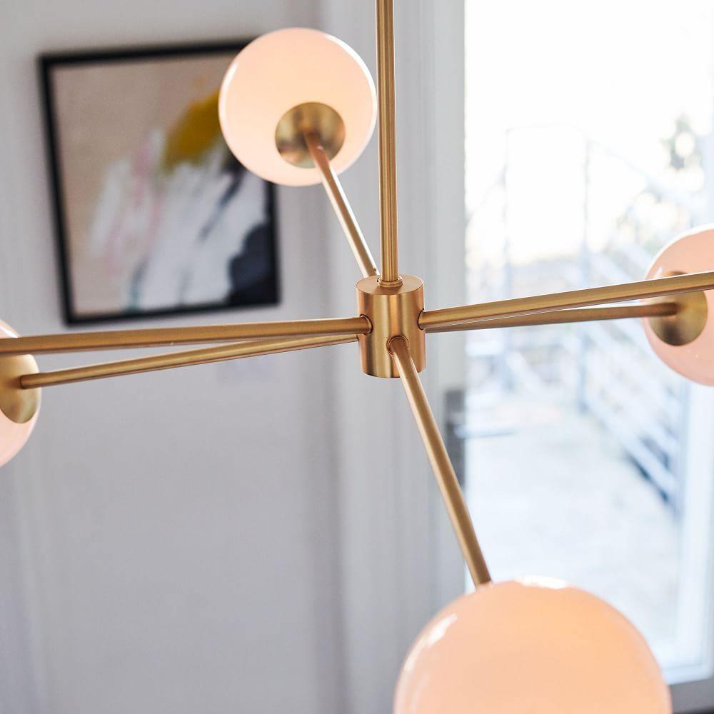 Staggered Glass 6 Light Chandelier