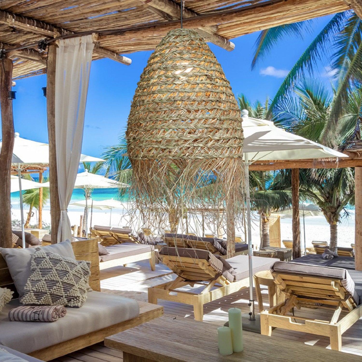 Straw Hat Rattan Woven Pendant Light