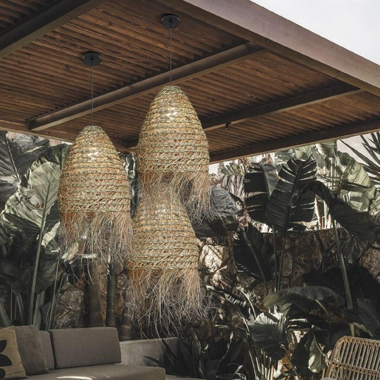 Straw Hat Rattan Woven Pendant Light