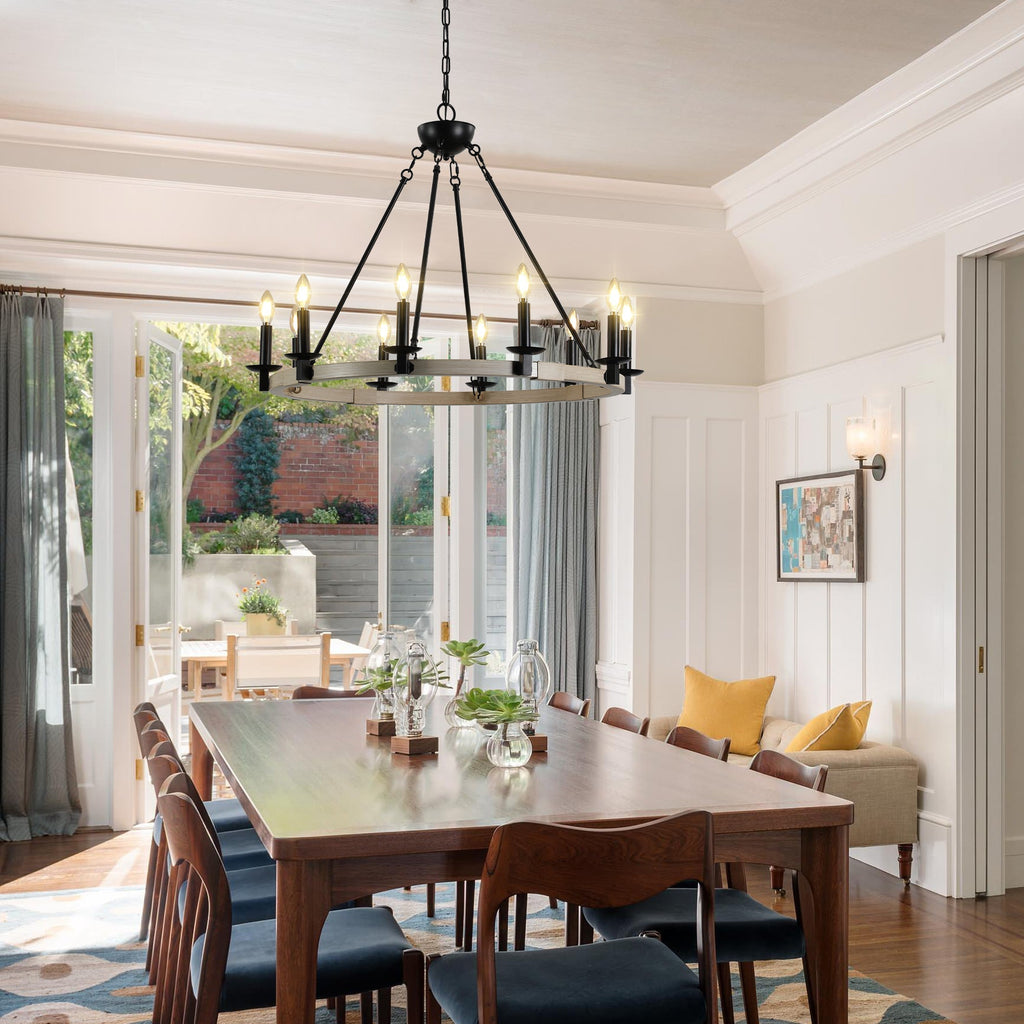 TimberGlow 10-Light Candle Chandelier