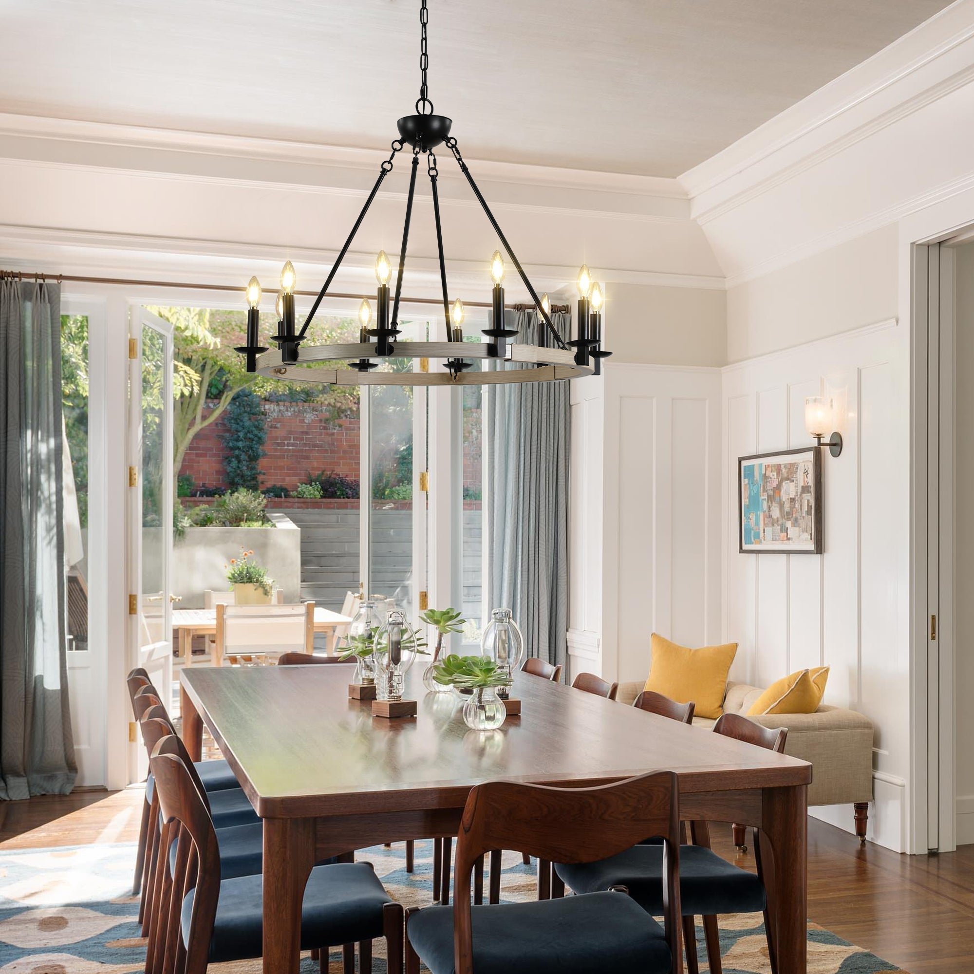 TimberGlow 10-Light Candle Chandelier