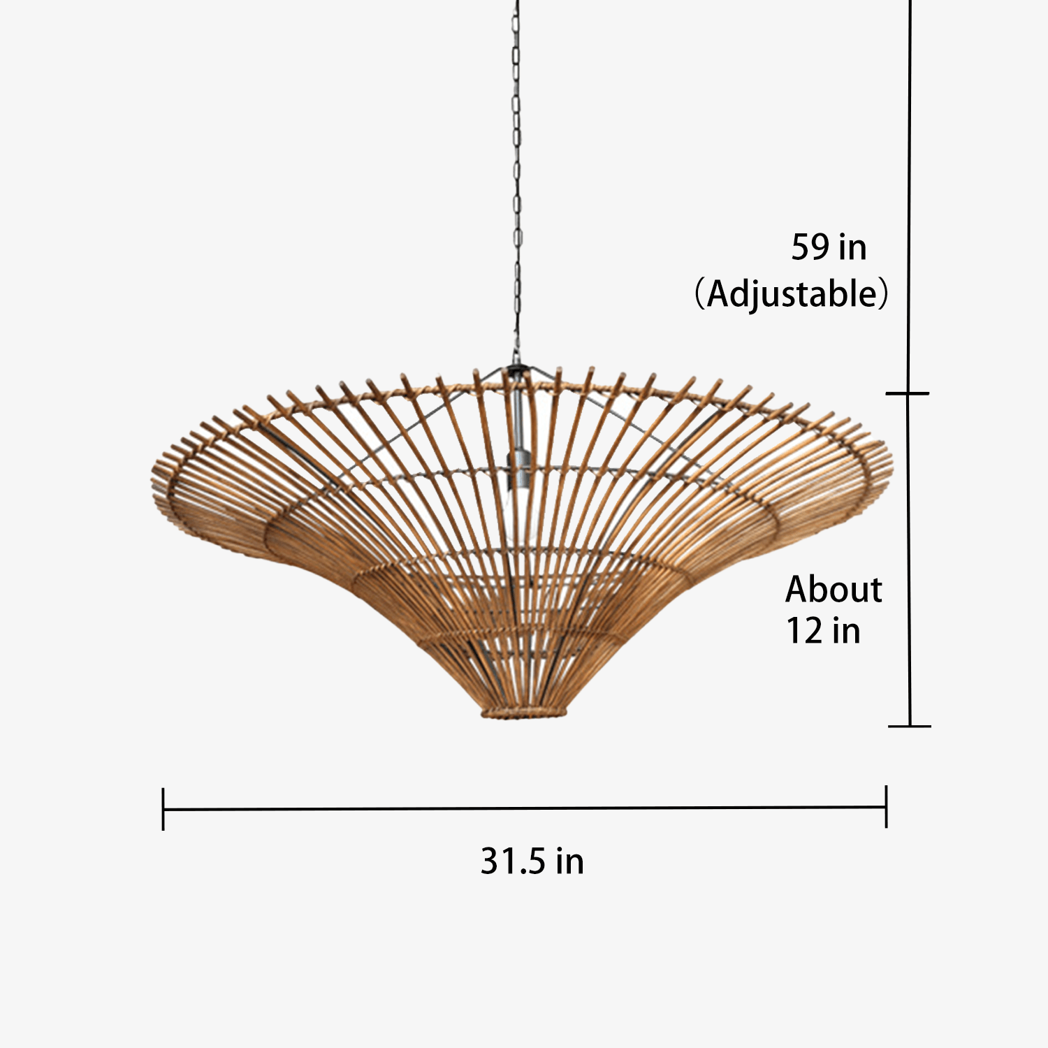 Time Funnel Rattan Woven Pendant Light - ZozHome