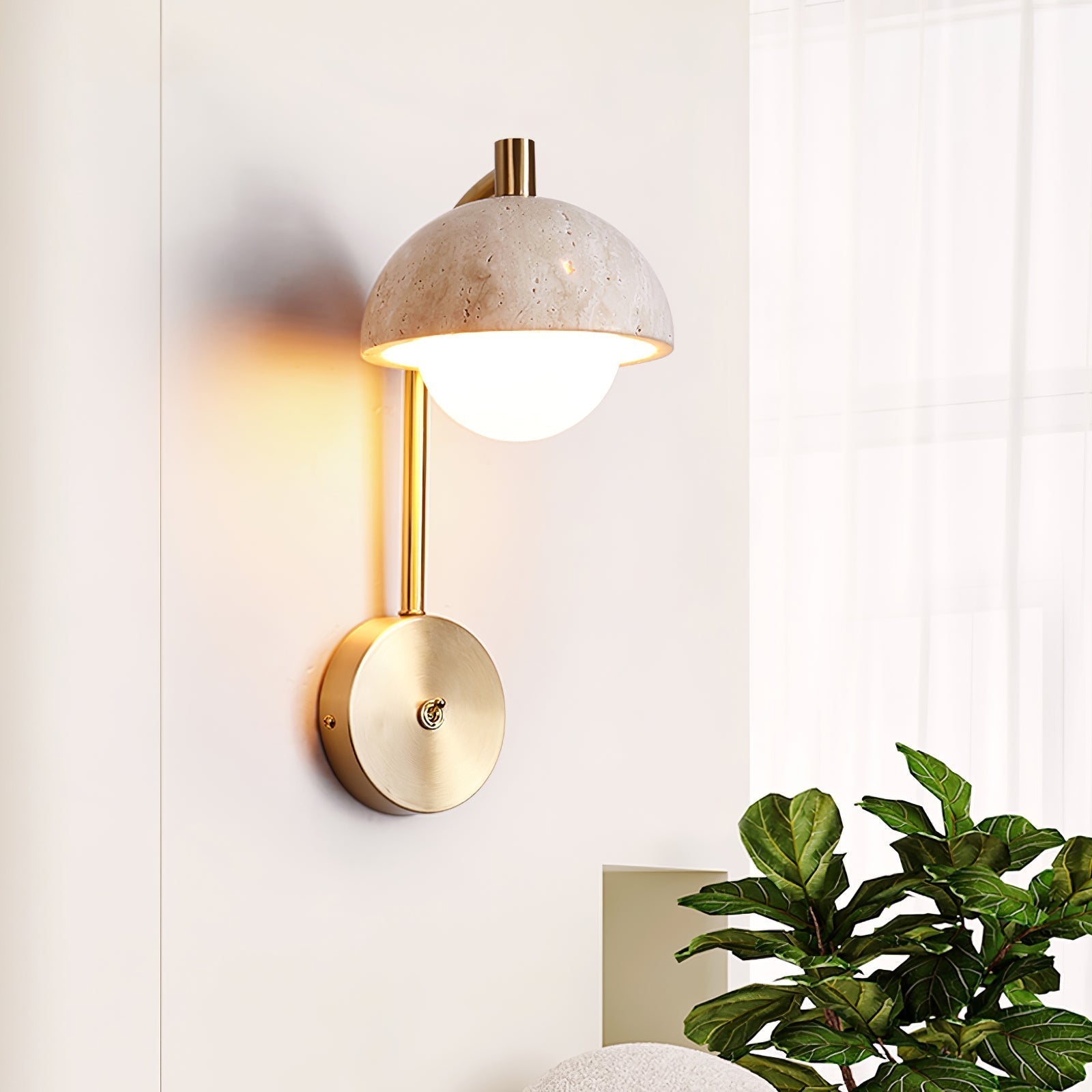 Vellum Travertine Wall Sconce