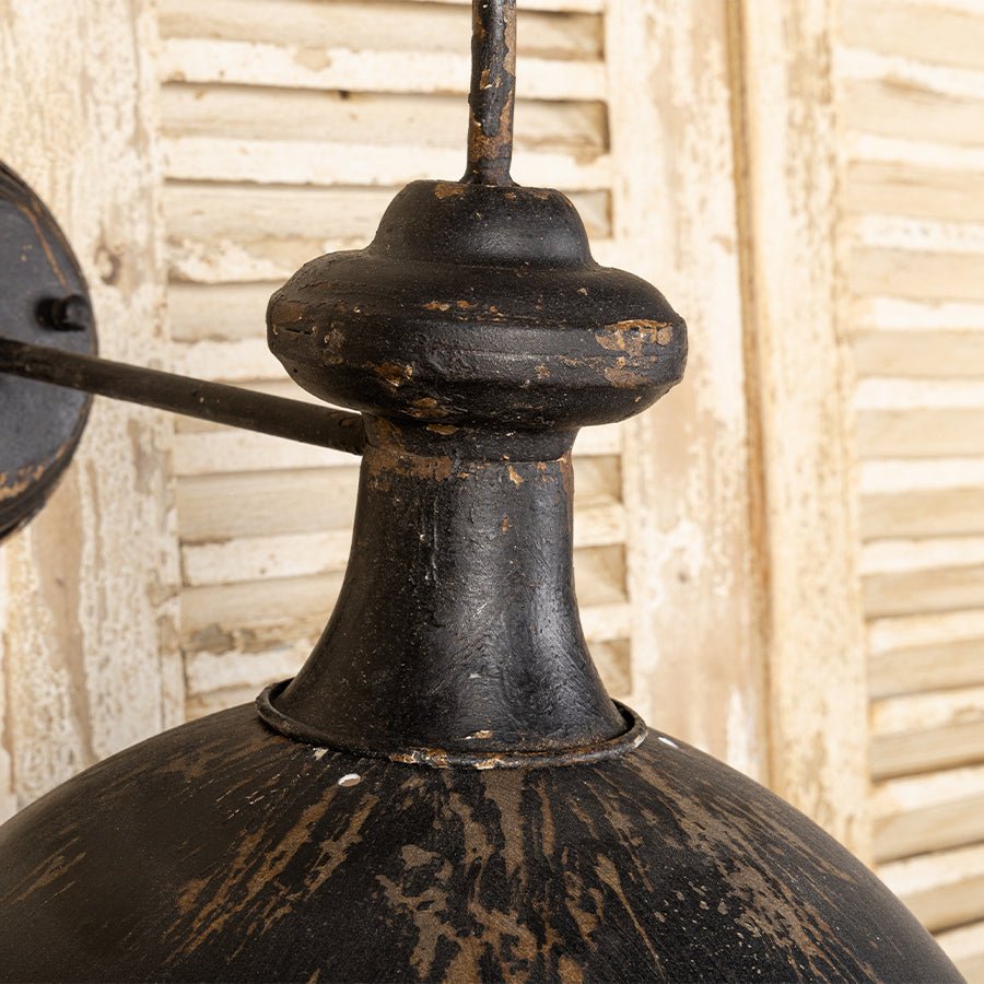 Vintage-Inspired Black Metal Wall Sconce