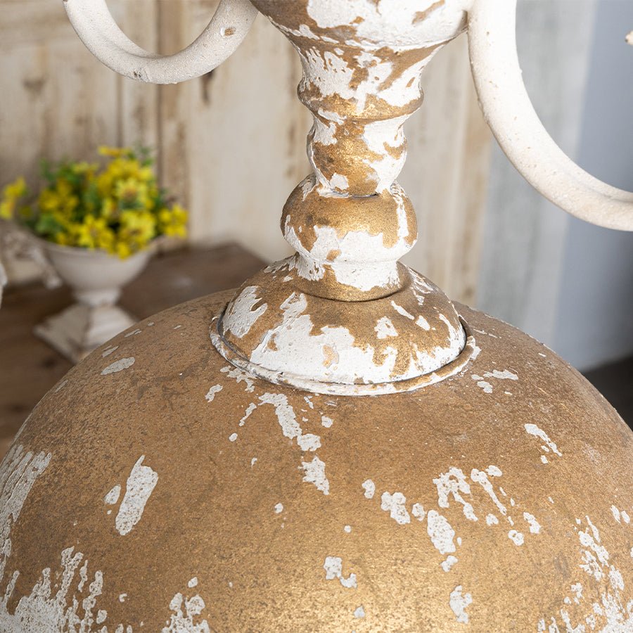 Vintage Off-White Metal Pendant Light