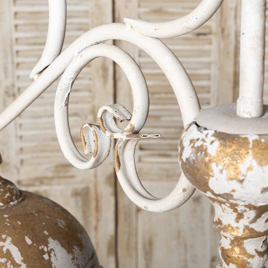 Vintage Off-White Metal Pendant Light