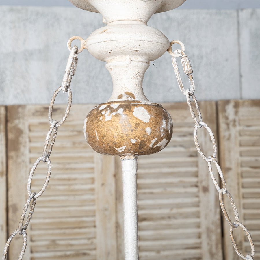 Vintage Off-White Metal Pendant Light