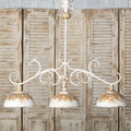 Vintage Off-White Metal Pendant Light